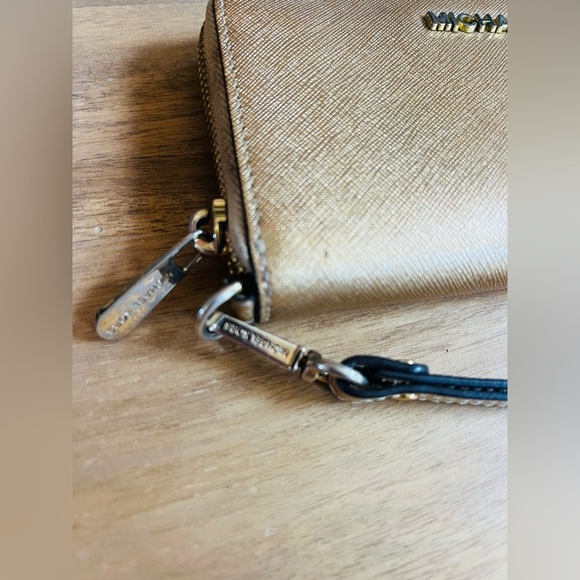 Michael Kors Gold Wristlet with Black Strap - Picture 6 of 8